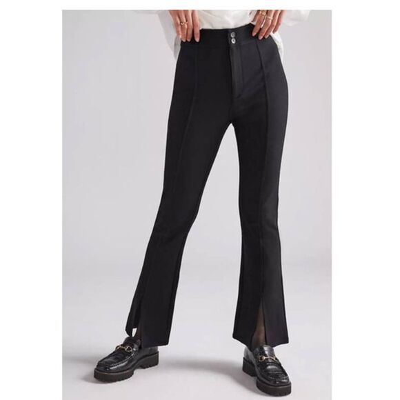Maeve by Anthropologie Slit Front Ponte Pants Black Size 8 - Picture 2 of 13